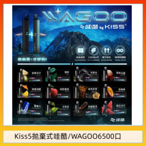 WAGOO哇酷Kiss5 6500口拋棄式 | 自由混搭雙口味 | 雙芯組合