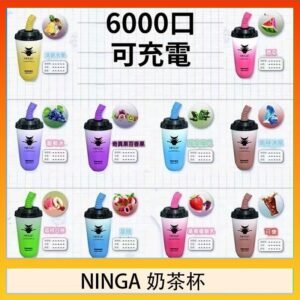 NINGA奶茶杯可充电一次性電子煙6000口